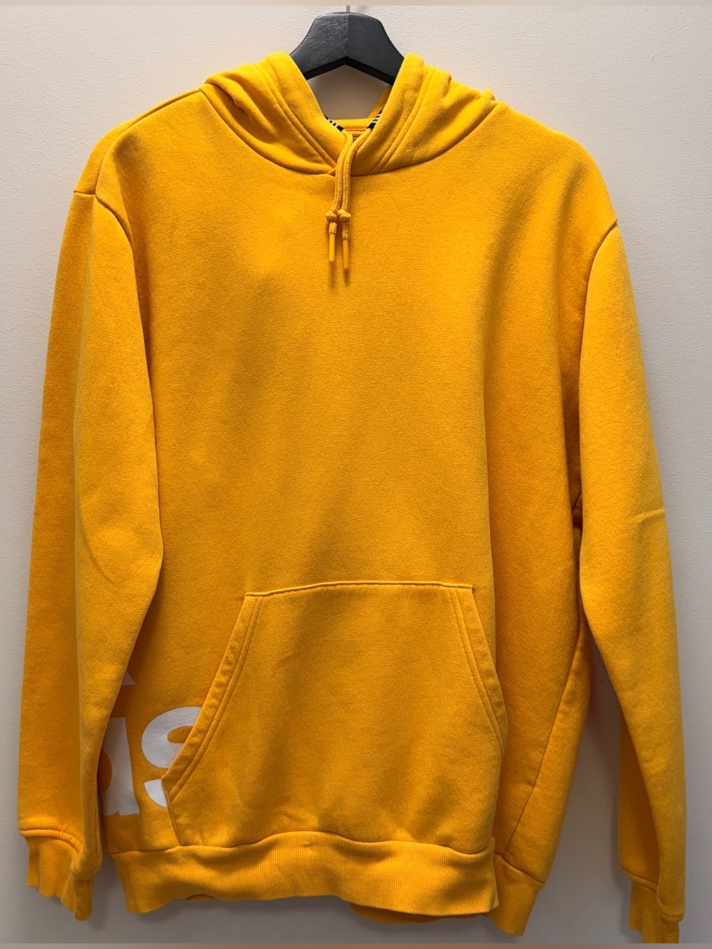 adidas Men’s Yellow Crewneck Hoodie with White Logo
